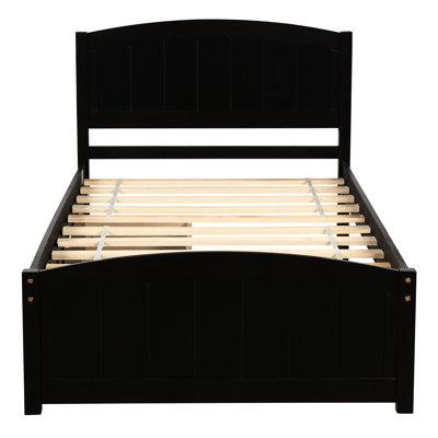 Twin Bed With Two Drawers In Magnificent - Solid Wood For Bedroom Size -Colored Drawer Organization