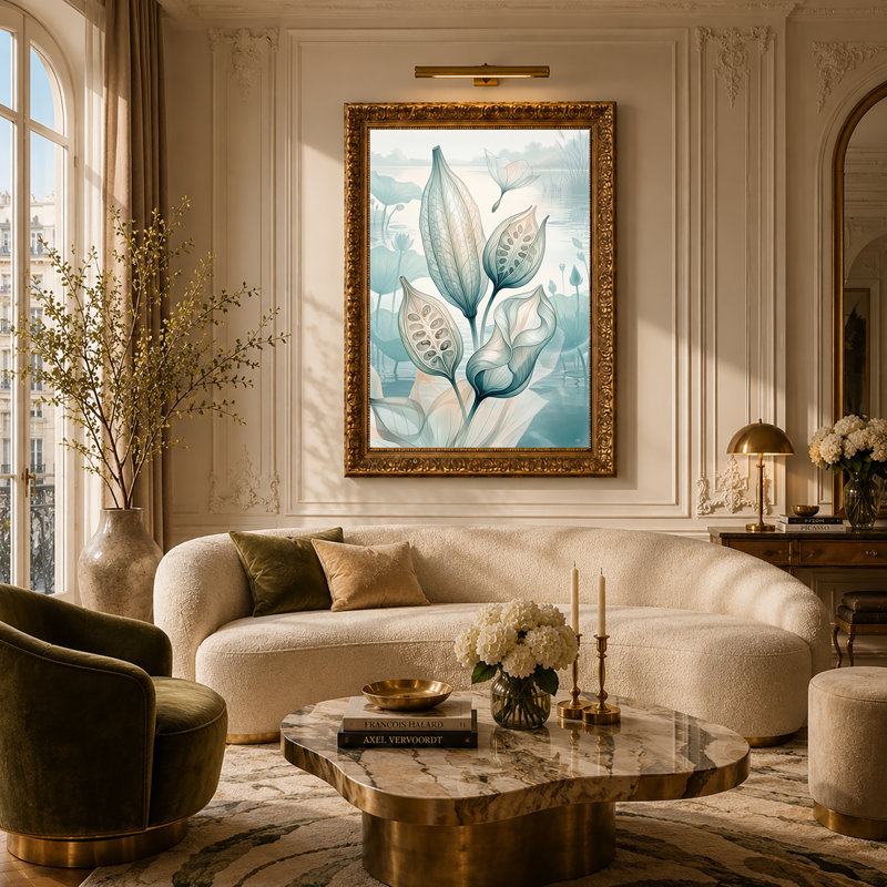Art mural sur toile bleu sarcelle, 30"H x 20"W