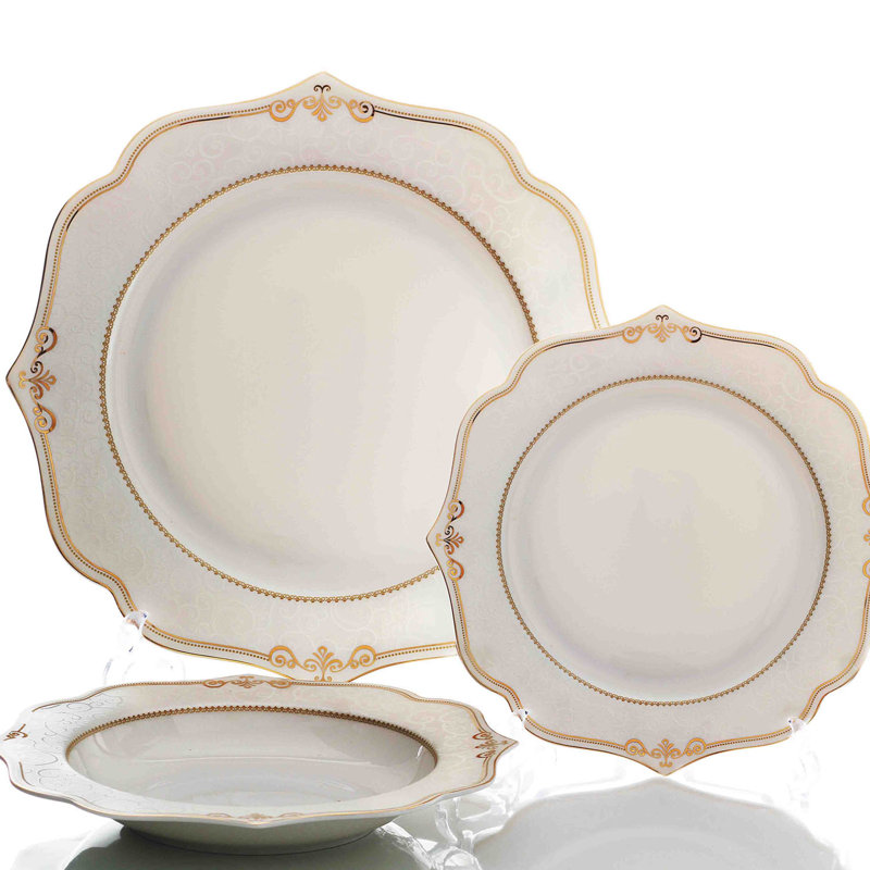 Service de table en porcelaine tendre 18 pièces Beauman, service pour 6