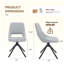 Ensemble de 4 chaises de salle à manger pivotantes l 18,5 po x P 24,8 po x H 34,65 po Jetnex