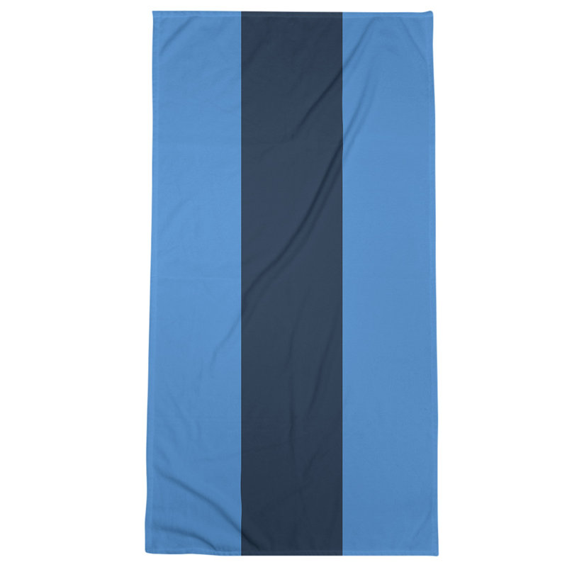 Cotton Blend Beach Towel, Light Blue/Navy Blue
