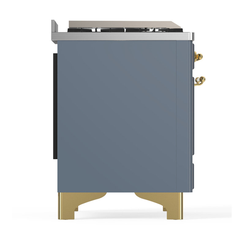 Majestic III Series 60 Inch Dual Fuel Range with 7 Sealed Burners, Griddle, Frenchtop in Antique White (Natural Gas, Copper Trim)