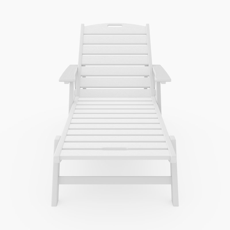 Chaise longue à dossier réglable Clairan, Destin - blanc