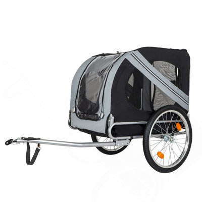 Pet Bike Trailer Pet Cart Bicycle Wagon Cargo Carrier Attachment for Travel with 3 Entrances Large Wheels for Off-Road & Mesh Screen