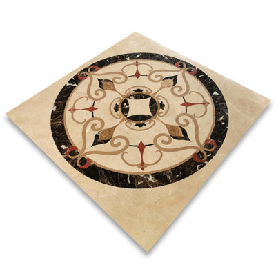 36.22'' x 36.22'' Matte Marble Decorative Accent Tile