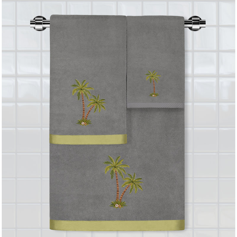 Anastasika 3 Piece Turkish Cotton Towel Set, Charcoal