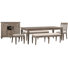 Extendable Rectangular Dining Table 2 Benches 2 Side Chairs And Server