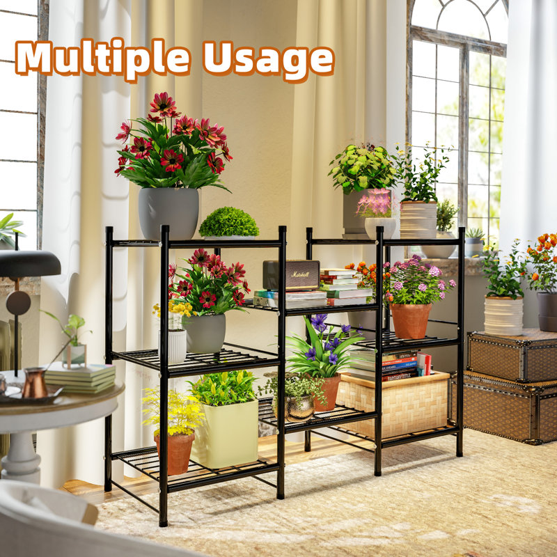 Aireen 3-Tier Plant Stand Versatile Storage Shelf, Black