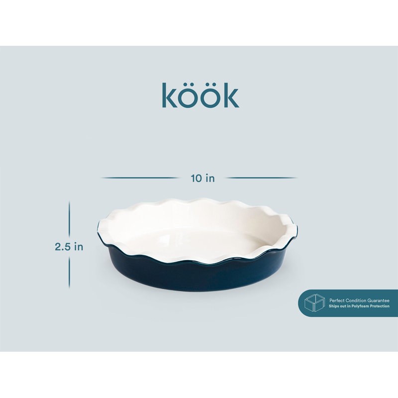 Deep Navy and White Ceramic Nonstick Pie Dish