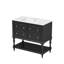 Meuble-lavabo de salle de bain 36 po avec lavabo - noir. Bois massif et matériau. 4 tiroirs, lavabo encastré en céramique. Rangement fonctionnel. Assemblage facile. Tiroirs pour un luminaire tendance. Sans effort