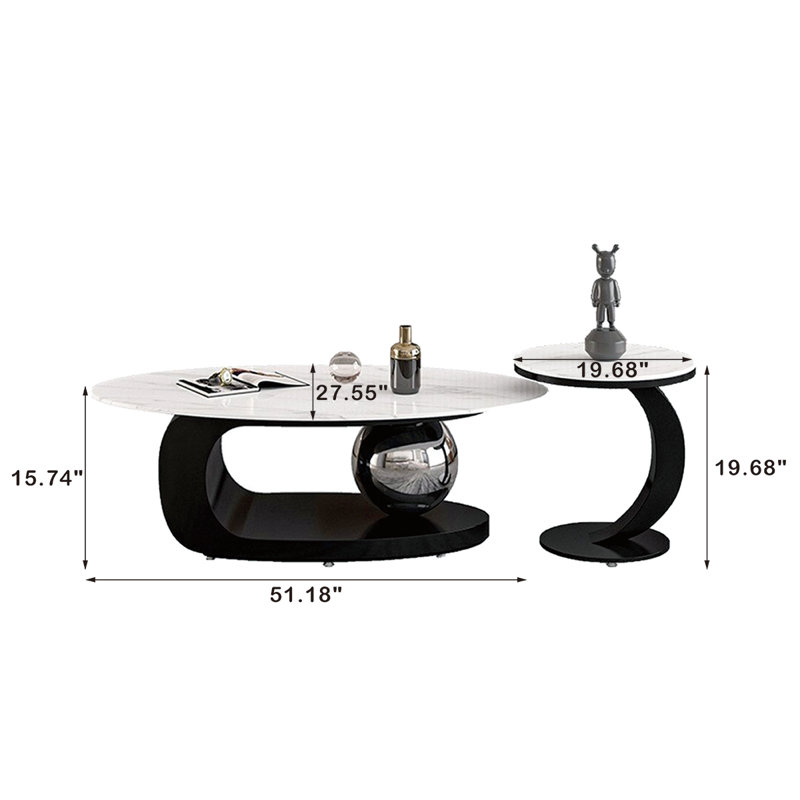 Ensemble de tables basses 51,18 po, H 19,68 po x L 70,86 po x l 27,55 po