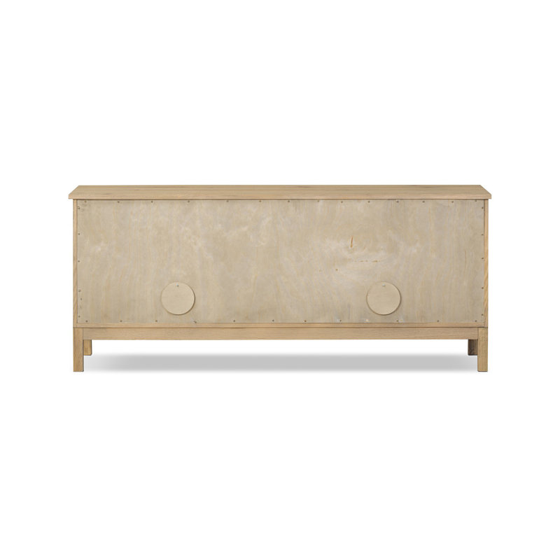 Alessio Media Console-Aged Natural Oak, Aged Natural Oak