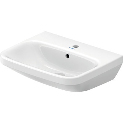Duravit White Ceramic Rectangular Wall Mount Bathroom Sink with Overflow