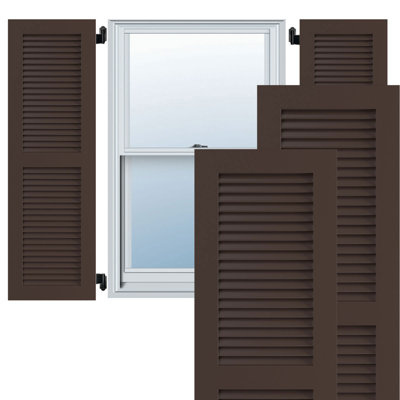 True Fit PVC Two Equal Louver Shutters