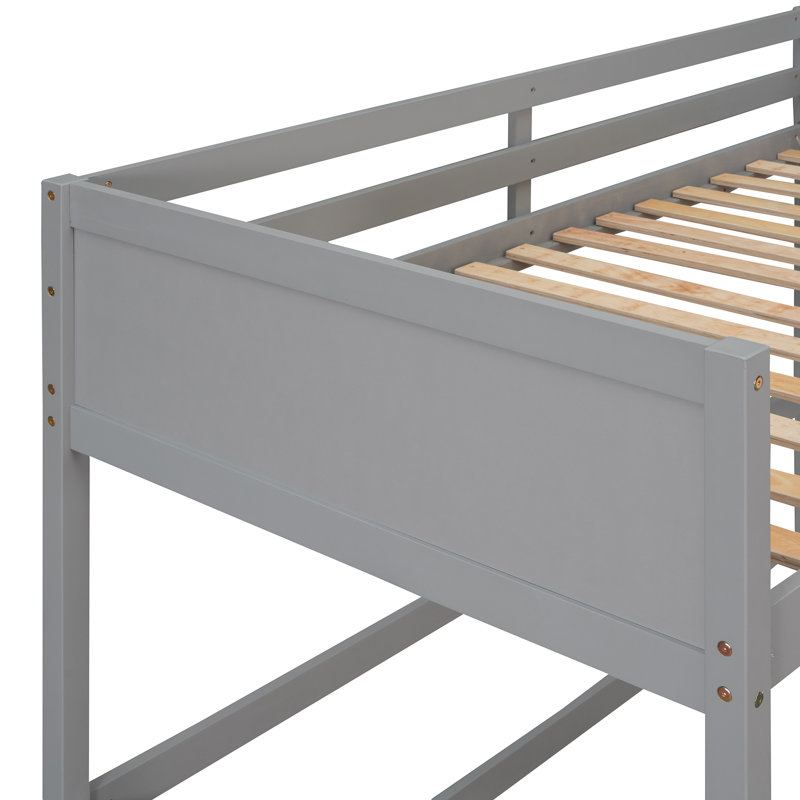 Lit mezzanine en bois massif avec échelle