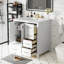 Ensemble de meuble-lavabo 30 po avec lavabo en céramique, armoire de rangement en bois massif, ensemble de meuble-lavabo autoportant avec 4 tiroirs et portes à fermeture douce