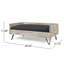 Lit pour chien en bois de style Mid-Century moderne avec surface aquatique, lit pour animal noir et gris, coussin pour un sommeil paisible et