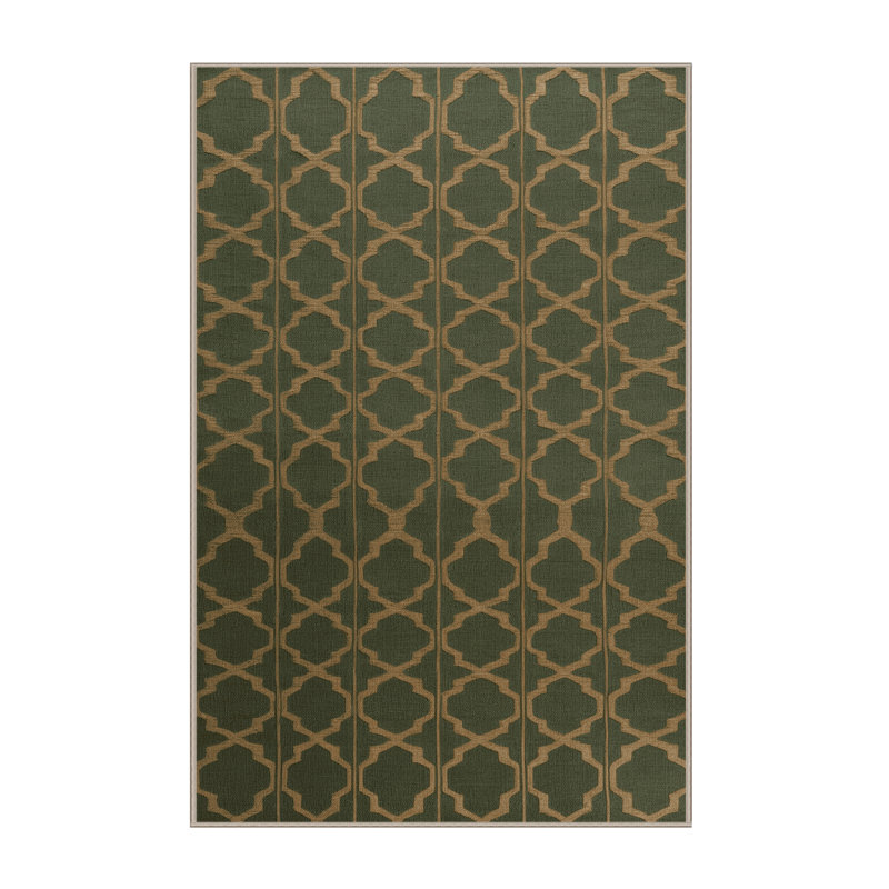 Tapis brun treillis lavable à la machine, Rectangulaire 2 pi x 3 pi