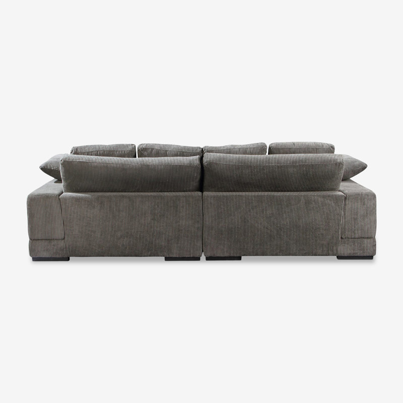 Canapé modulaire réversible Plush, Velours côtelé bleu marine