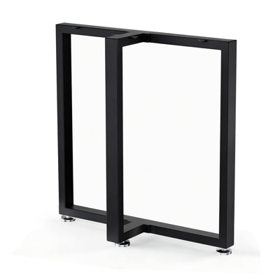 Heavy Duty T-Shape Metal Table Legs With Adjustable Feet, 28 Inch Height For Dining Table, Desk, Kitchen Table Base Replacement, 1000 LB Capacity, Industrial Black Finish