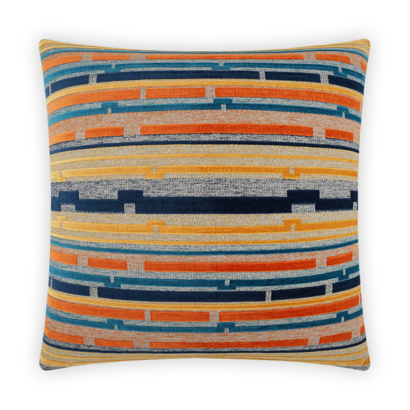 Coussin décoratif décoratif ponctué, Coucher de soleil, Carré 24 po