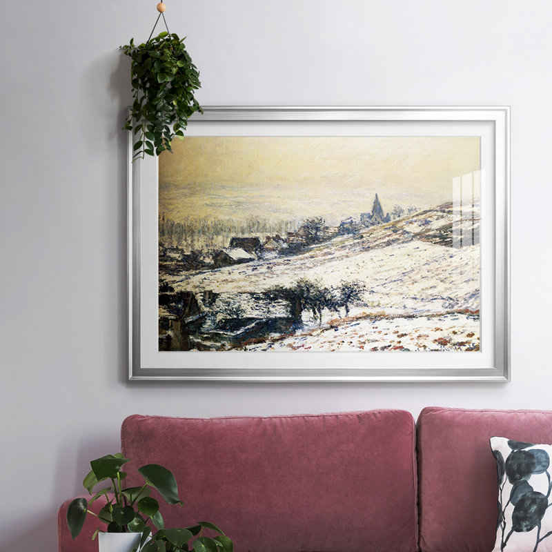 Monet, impression encadrée sur papier par Claude Monet, Argent, H 19 po x l 27 po x P 1,5 po