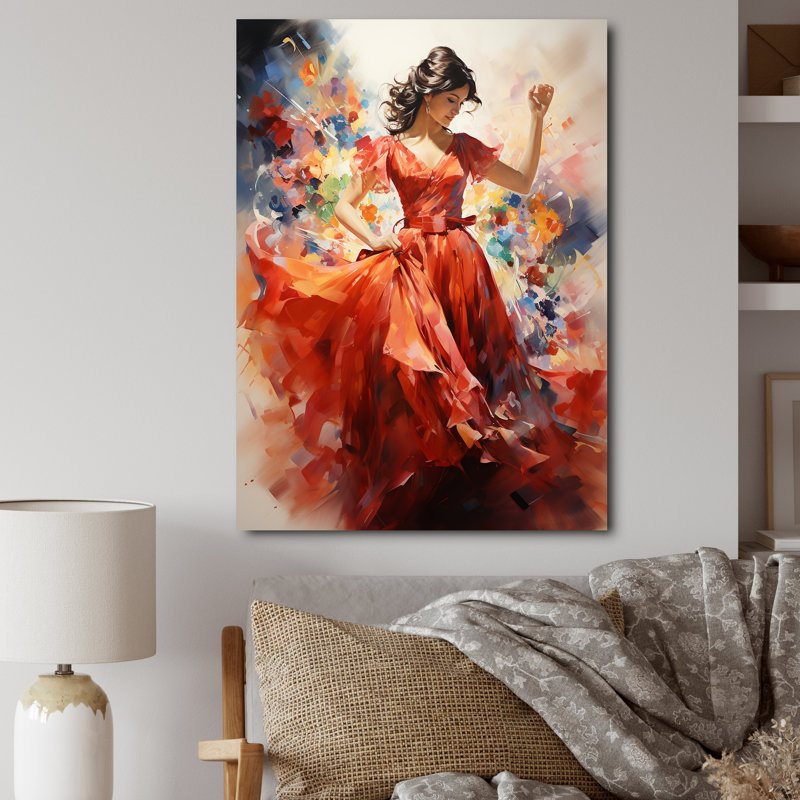 Mainab corail beige Mexique Fiesta Celebration Winab sur toile, Toile tendue, H 40 po x l 30 po x P 1,5 po