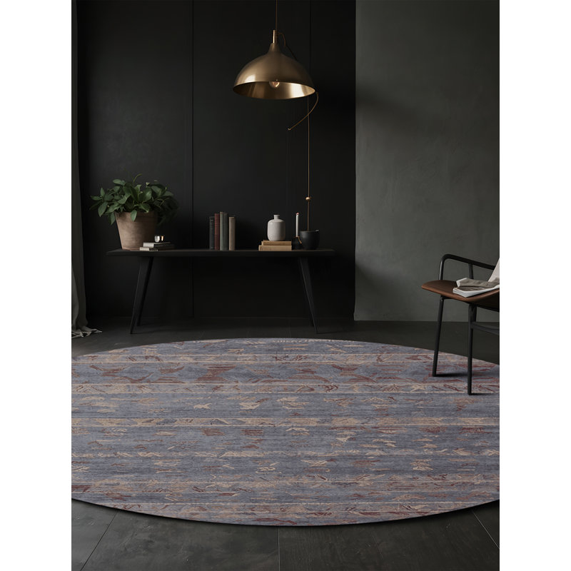 Tapis rose soyeux et moelleux, Rond 8 pi