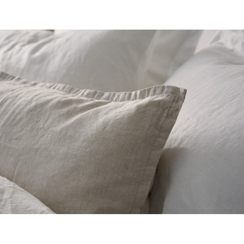 Linen Pillow Cover, Natural Chambray, Rectangle 14"H x 36"W