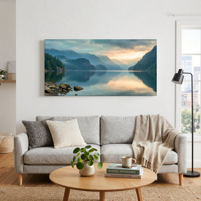 «Mountain Lake», reproduction d'art sur toile, ensemble de 1