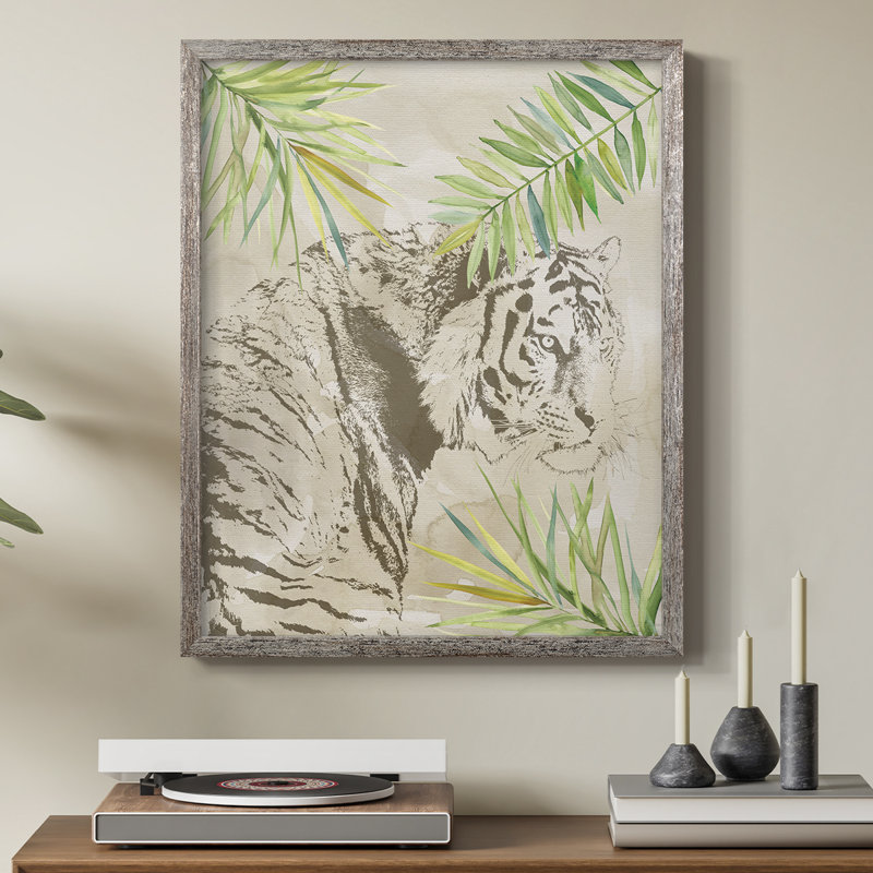 Boho Jungle Cat I, reproduction encadrée - bois massif, H 21 po x l 17 po
