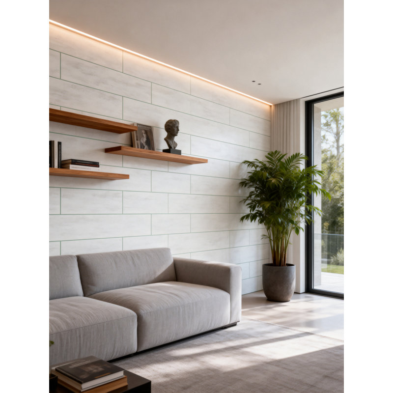Nature 3 in. x 16 in. Wood Look Glass Straight Edge Plank Subway Decorative Kitchen & Bathroom Wall Tile