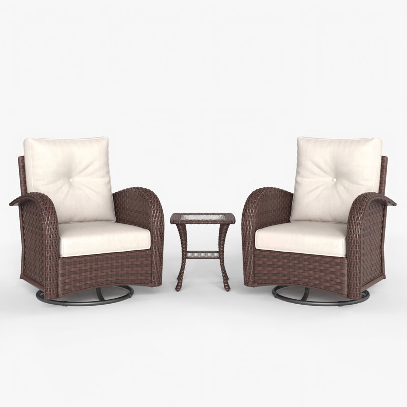 Metal Outdoor Glider, Beige, Brown