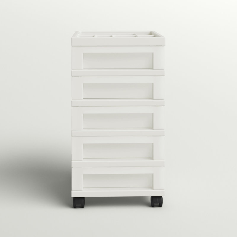 Diego 5 Drawer Storage Chest, White