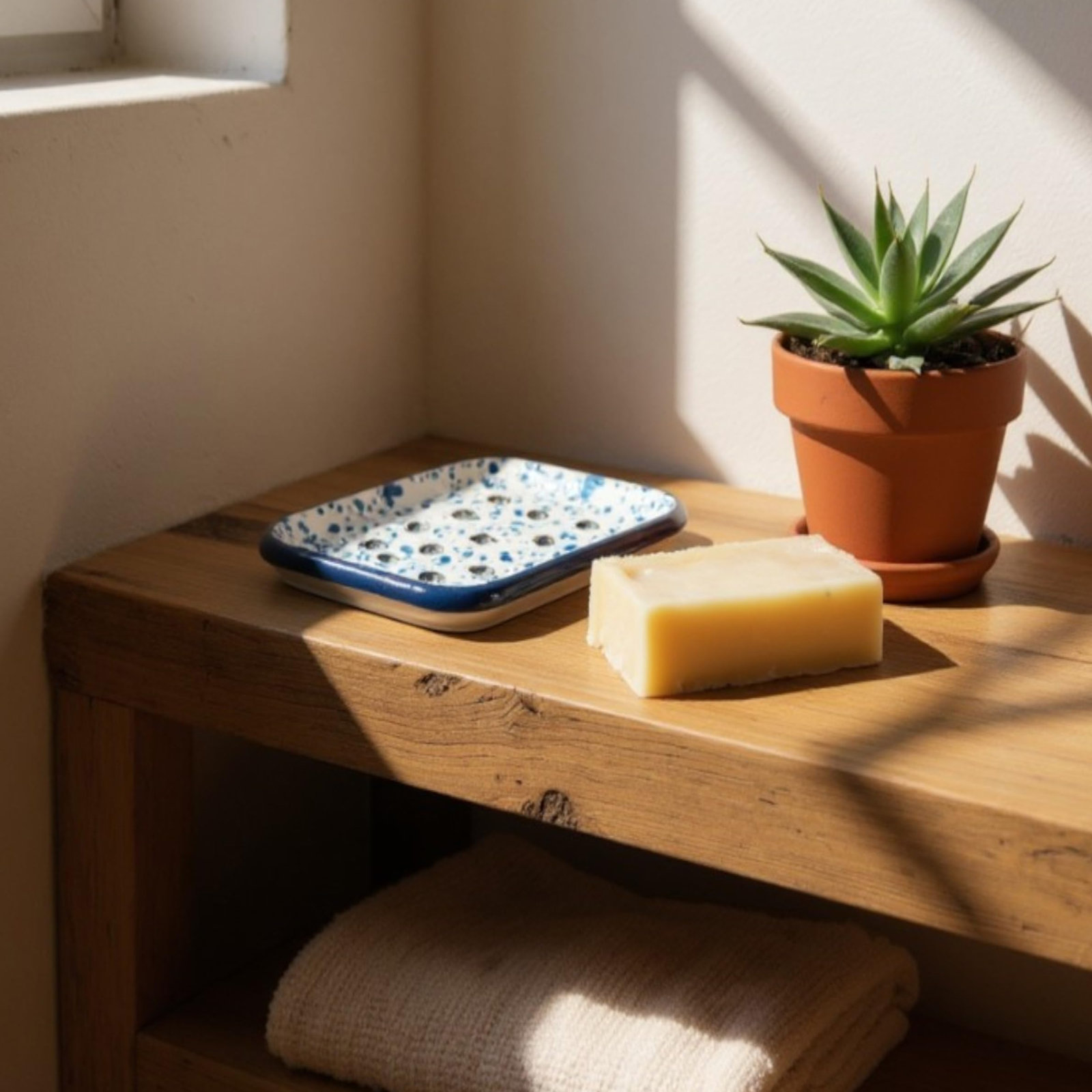 Enamel Soap Dish, Blue Marble