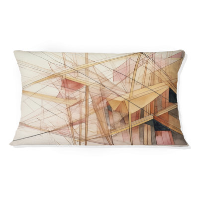 Coussin Minimalist Gold and Beige - Abstract Shapes
