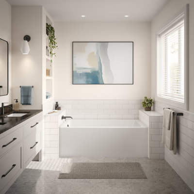 Baignoire de vidange en alcôve en acrylique blanc Nevia 6036 IFS AFR