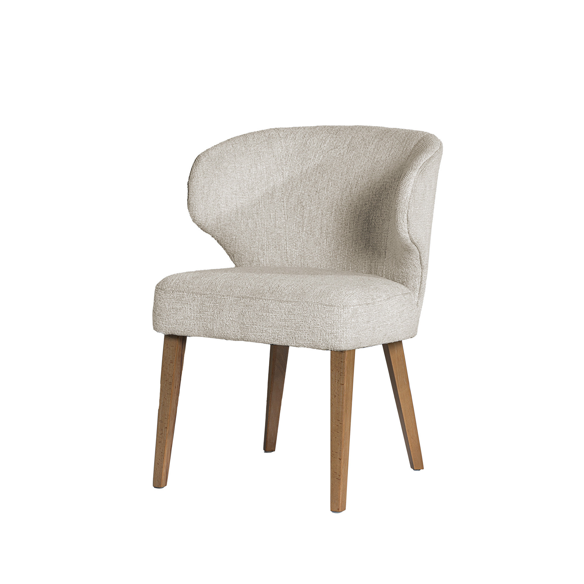 Golino Fabric Upholstered Wingback Side Chair, Brown, Cream