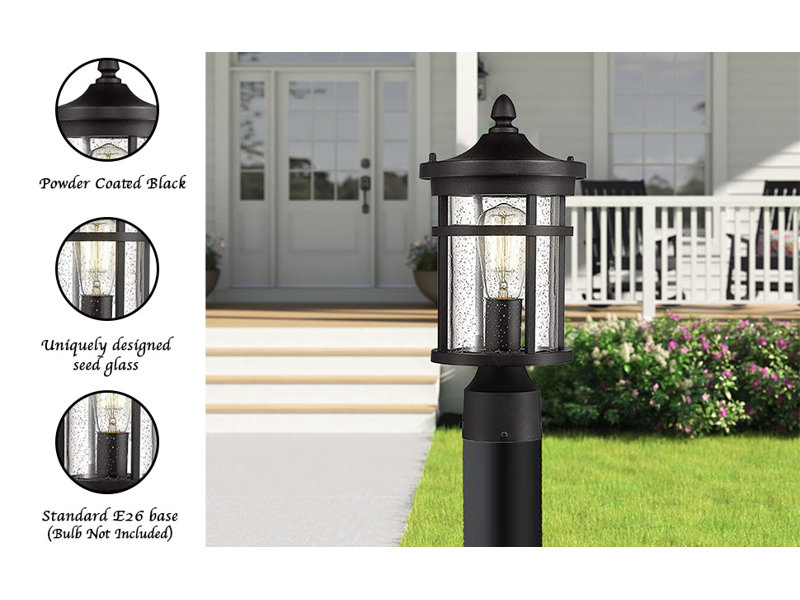 Outdoor Post Light, 13.75" Height Exterior Post Lighting Fixture