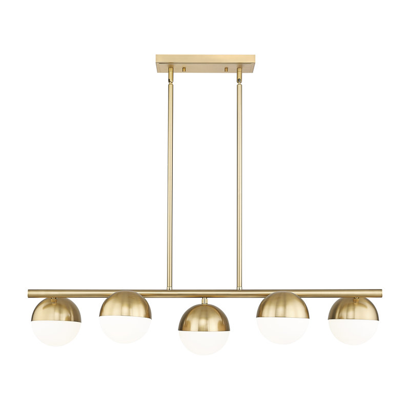 Lustre linéaire à 5 lumières Trombetta, Doré