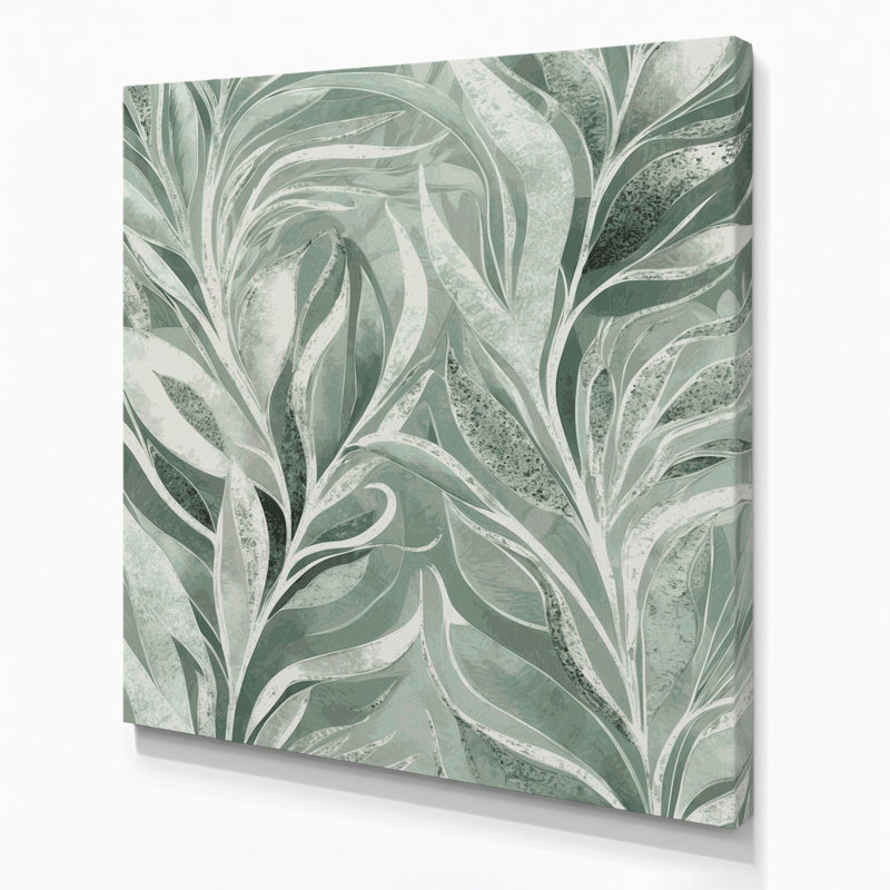 «Abstract Florals 89», art mural sur toile grise, H 8 po x l 8 po