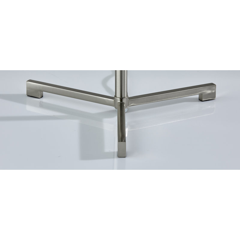 Akhilleus Metal Table Lamp, Brushed Steel, White
