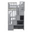 Lit mezzanine simple avec bureau, garde-robe, bibliothèque et tiroirs - Lit mezzanine pour enfants avec bureau en bois massif - gris-342837086-342837159