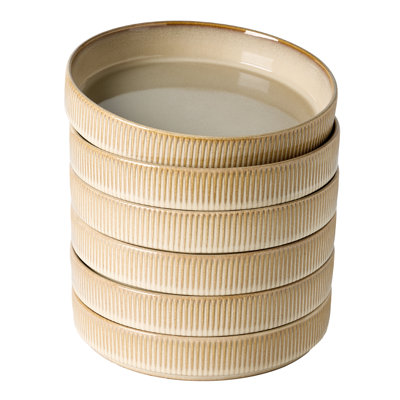 6 Piece 8.1" Paste Bowls Set - Service for 6, Cream