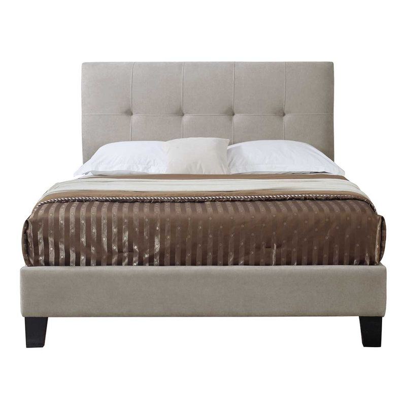 Nance Upholstered Standard Bed, California King, Taupe