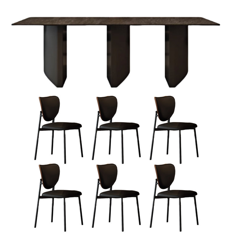 Petite table et chaise de salle à manger élégante pour petit appartement, H 29,5 po x L 94,4 po x l 43,3 po