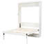Lit double beige avec 2 tiroirs, bois de pin de haute qualité et conception pliante peu encombrante pour un coin bureau robuste, petite chambre