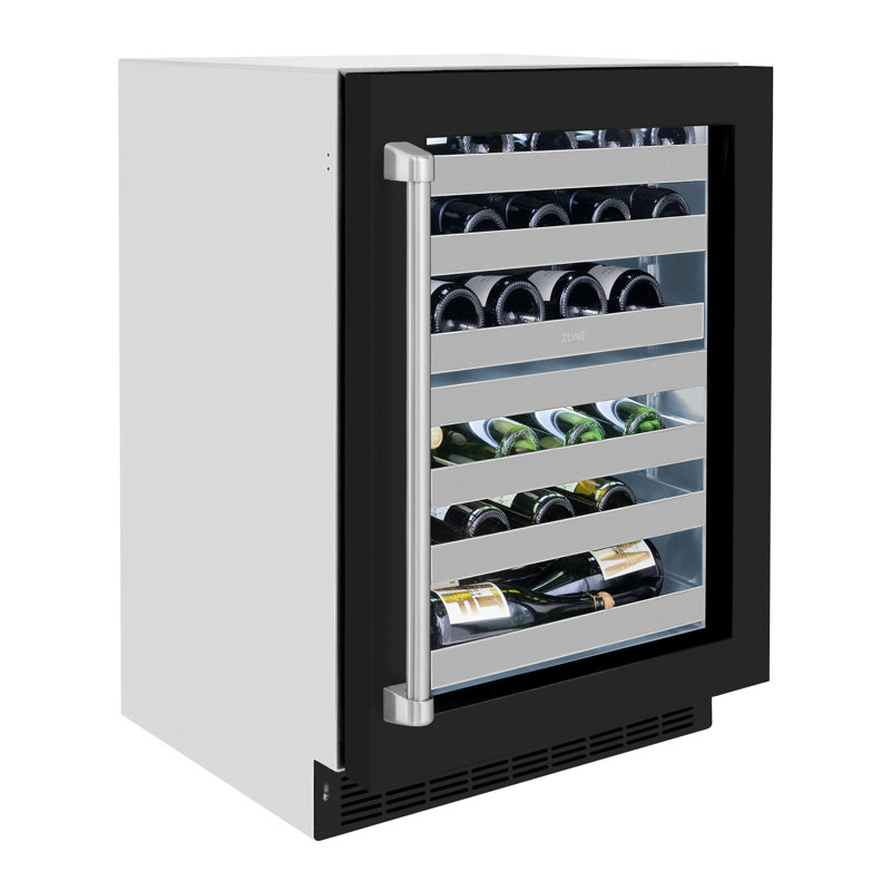 ZLINE 24 in. Touchstone Dual Zone 44 Bottle Wine Cooler, Black Matte