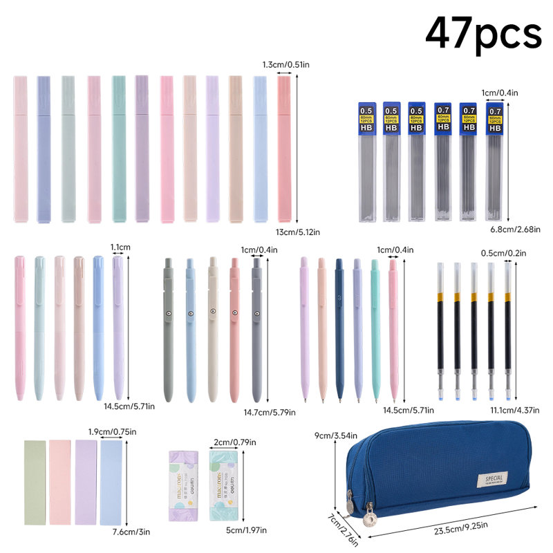 47Pcs Stationery Set with Pencil Case