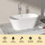 Baignoire de trempage autoportante ovale en acrylique de 59 po x 29,5 po avec bonde escamotable dorée et bonde à trop-plein dorée-116097599